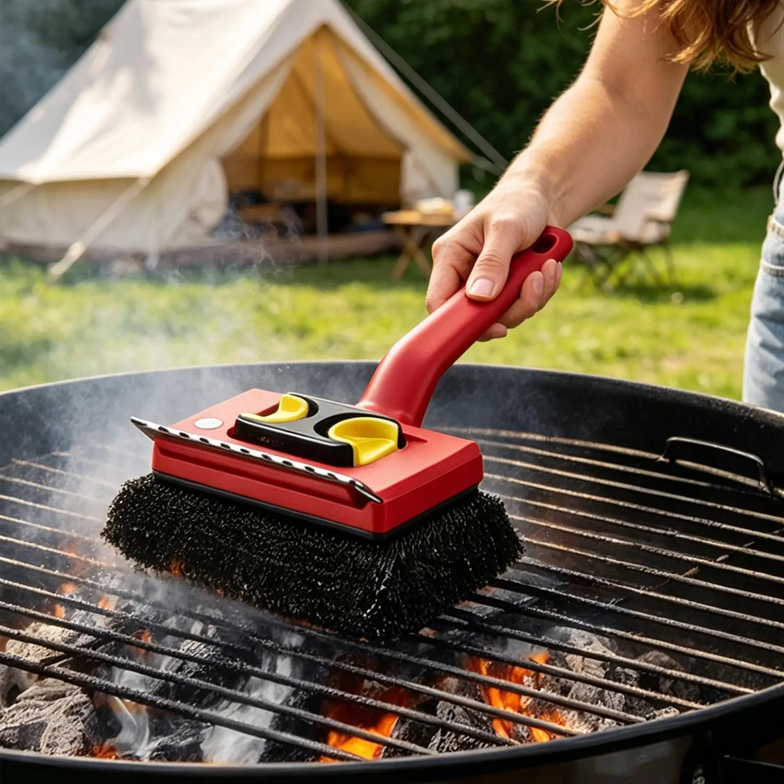 Outdoor Power Brush - Spazzola Elettrica per Griglia con Manico